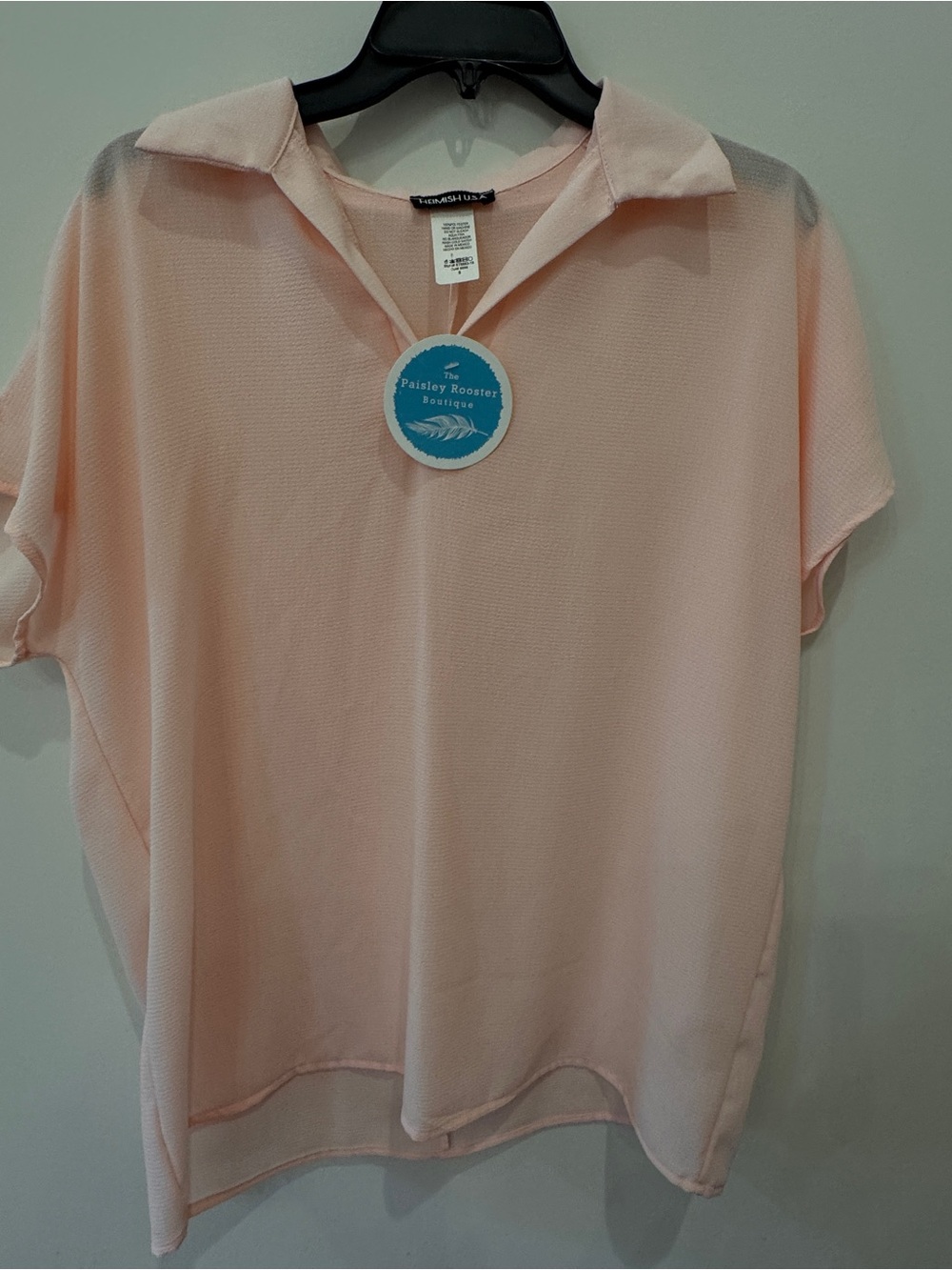 HEIMISH USA Light Pink Collared Blouse